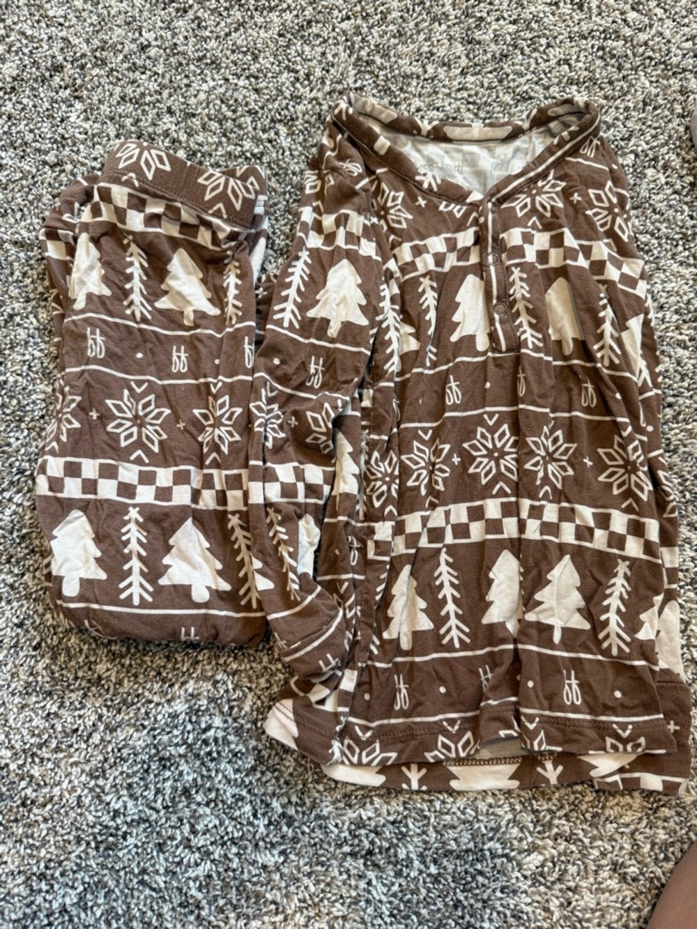 Forever French brown Christmas pajama set